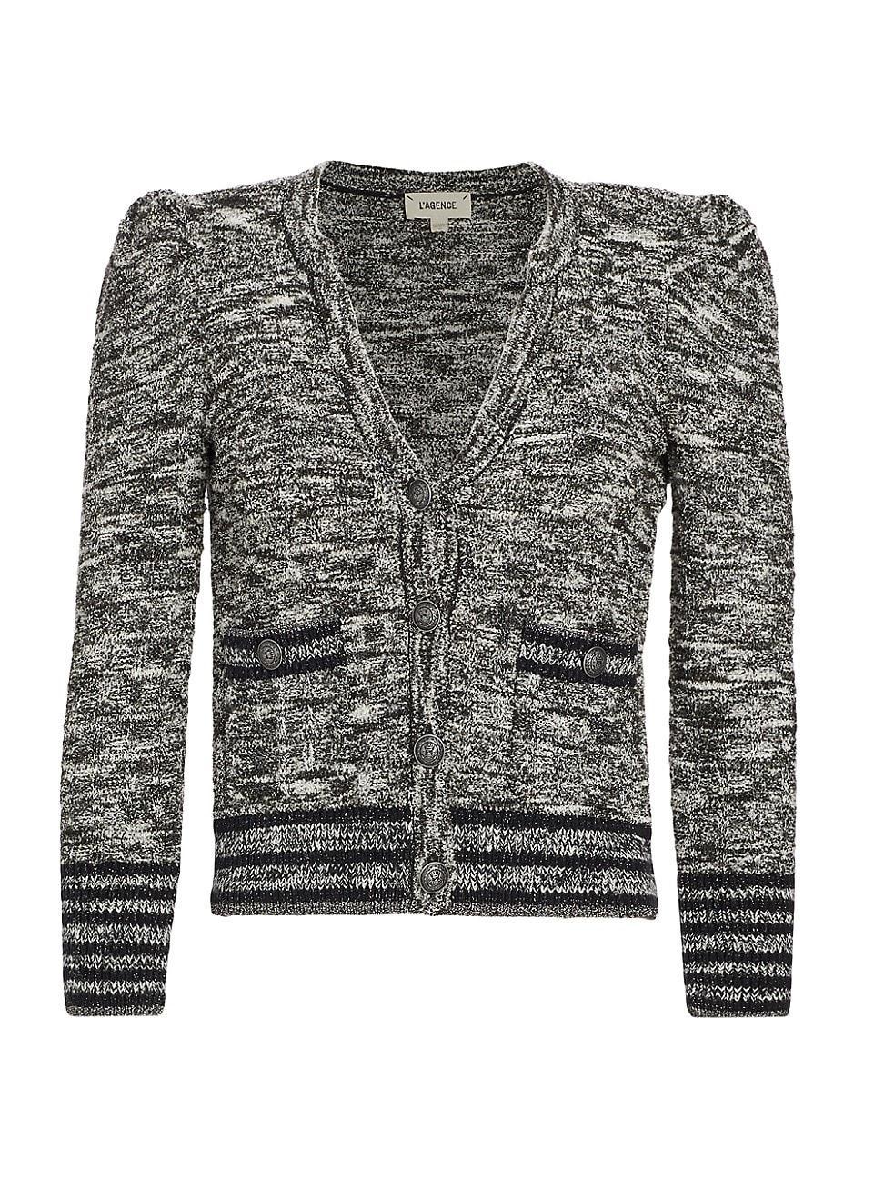 LAgence Jenni Striped Button Front Cardigan Product Image