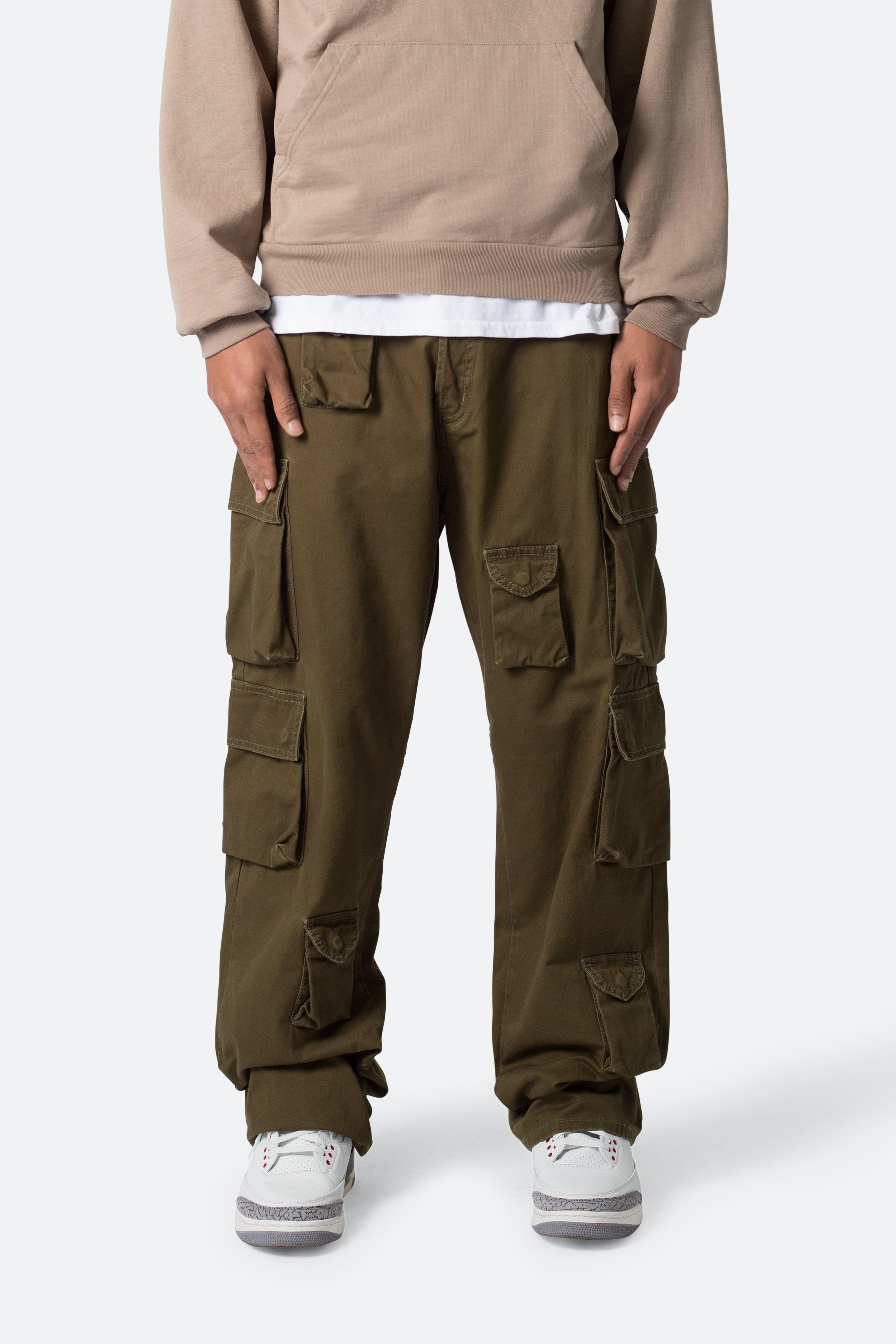 Baggy Cargo Pants - Washed Olive Product Image