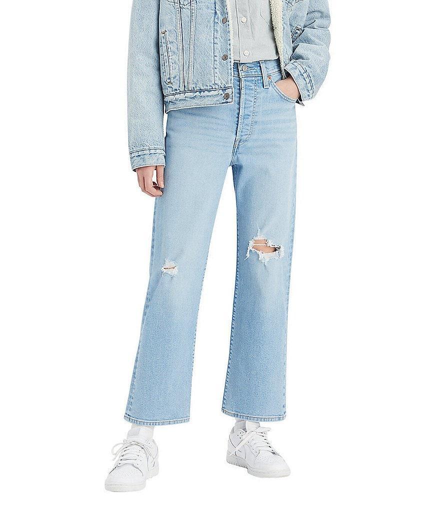 Levi's® Ribcage High Rise Distressed Ankle Straight Jeans product image