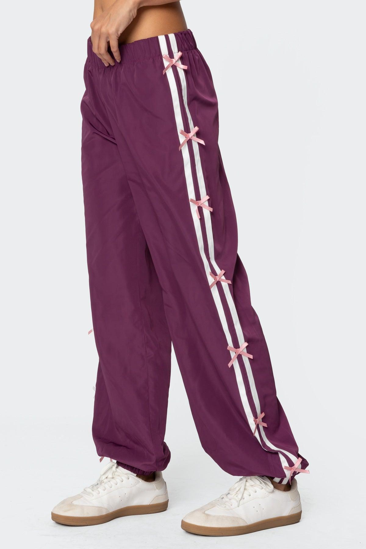 Bow Stripe Nylon Track Pants Product Image