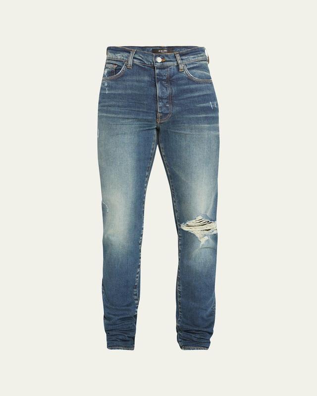 Mens Broken Slim-Fit Jeans Product Image