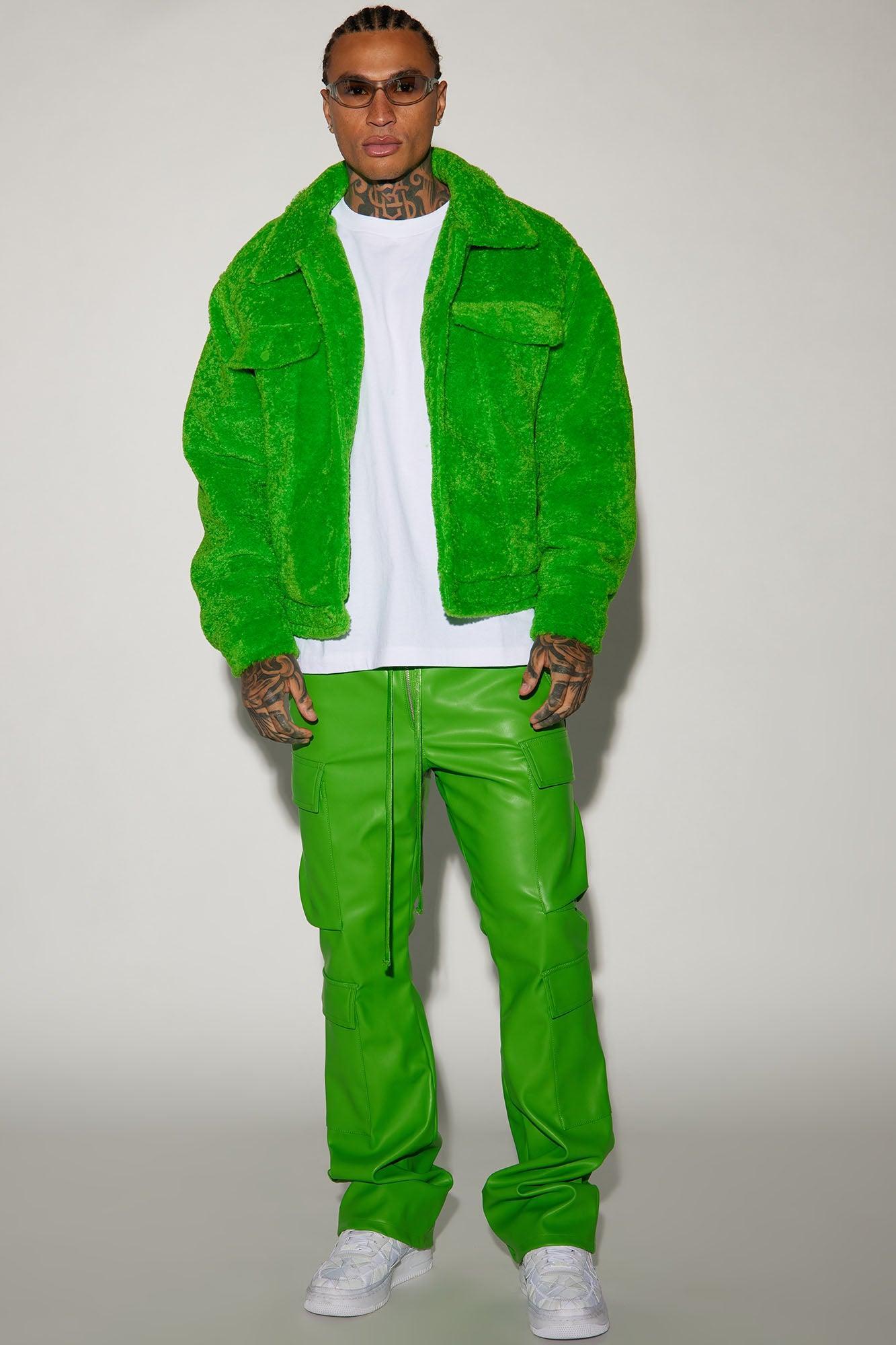 Tacoma Shearling Trucker Jacket - Green Product Image