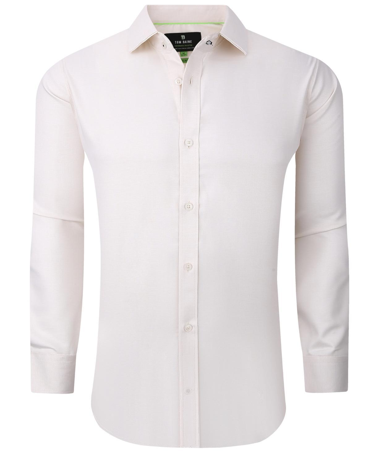 Tom Baine Mens Performance Solid Long Sleeve Button Down Dress Shirt Product Image