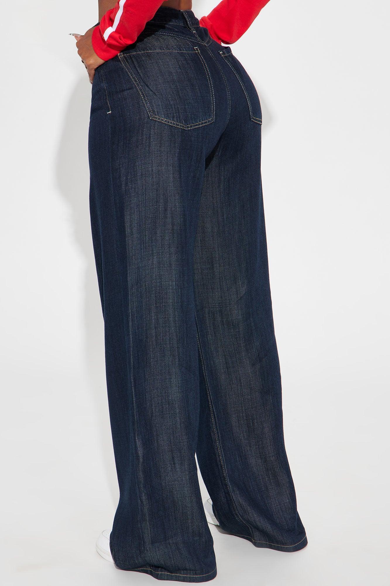 Mathilda Flowy Wide Leg Jeans - Dark Wash Product Image