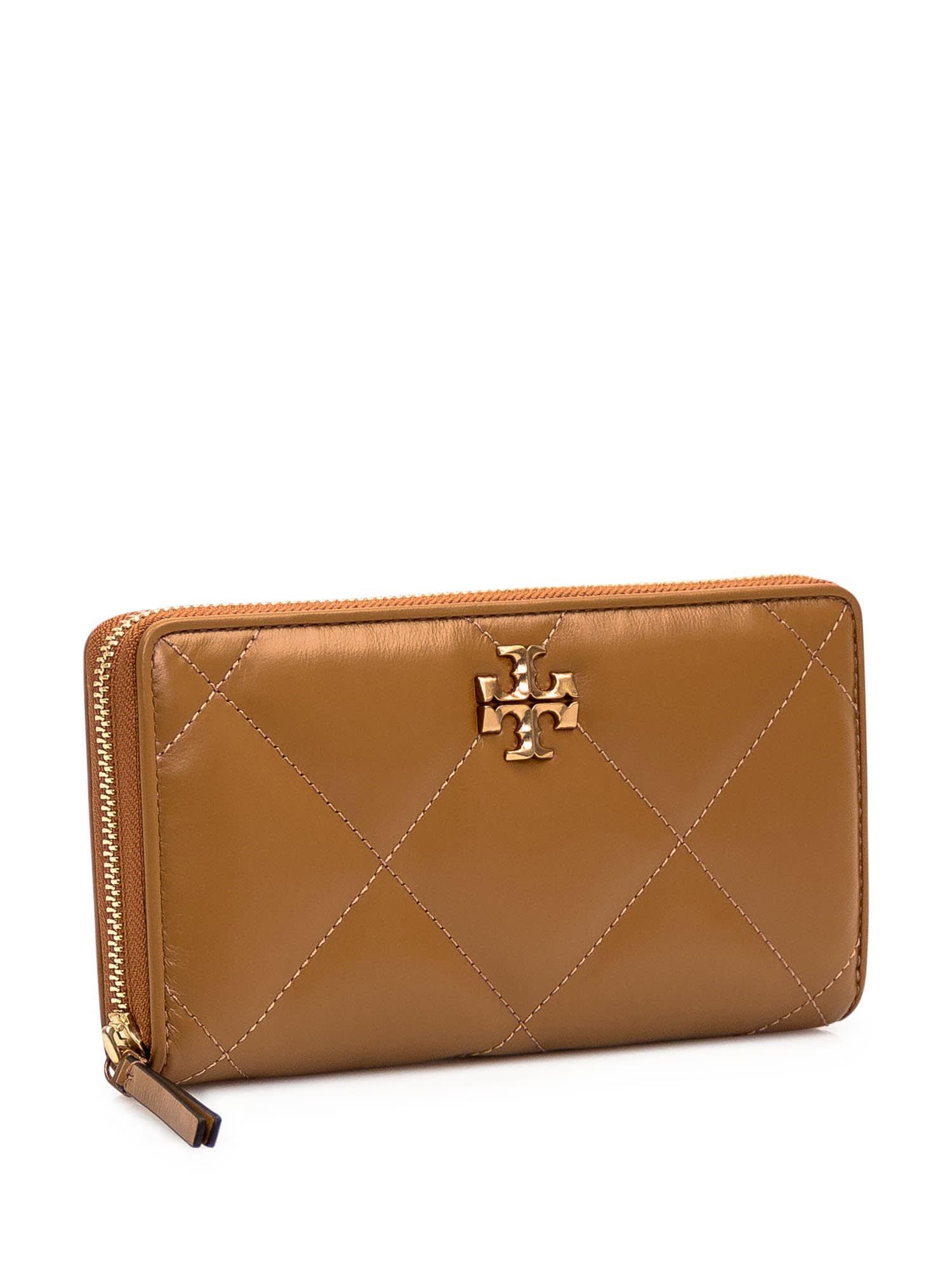 TORY BURCH Kira Diamond Quilt Convertible Wallet In Beige Product Image