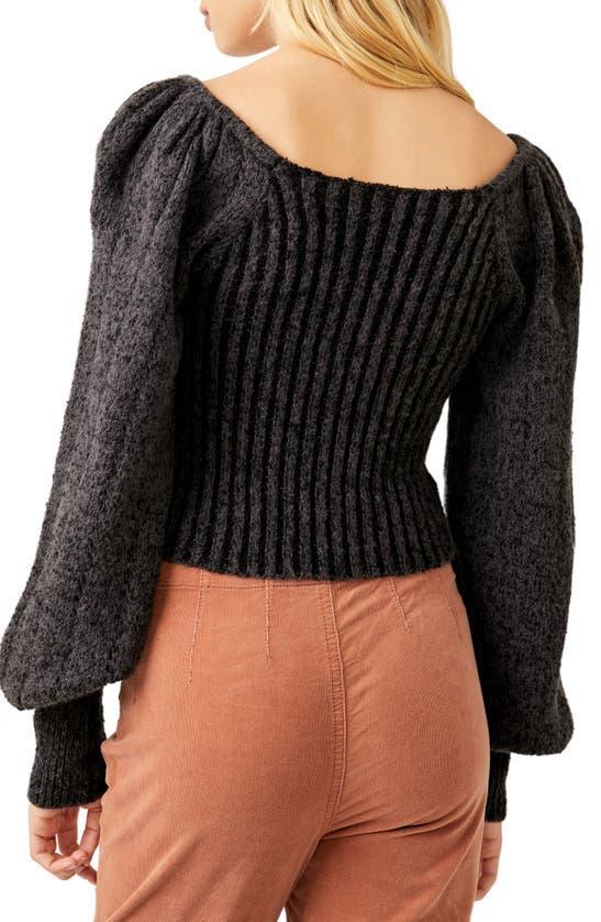 Katie Mix Stitch Square Neck Sweater In Black Combo Product Image