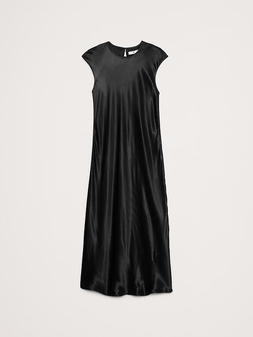 Bias-Cut Satin Midi Dress Product Image