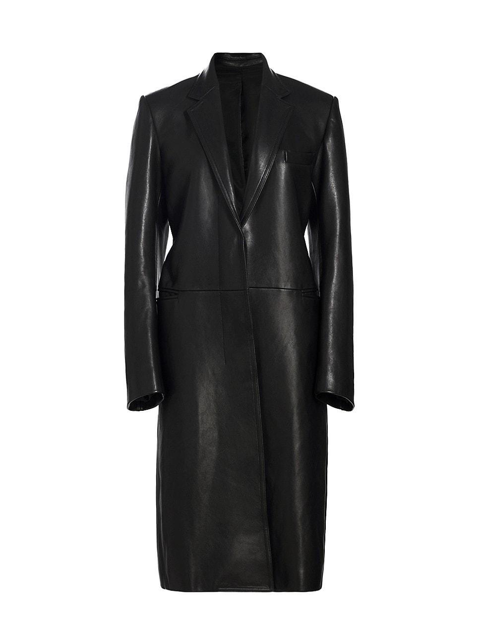 Womens Leather Tailored Coat product image