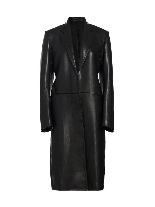 Womens Leather Tailored Coat Product Image