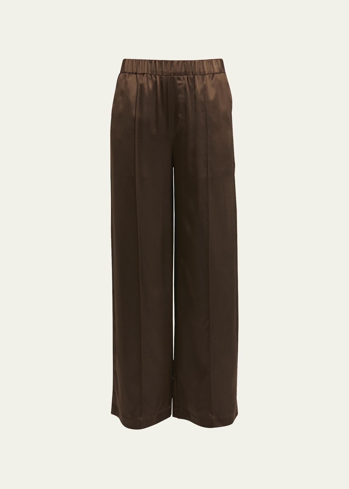 Womens Silk-Blend Pajama Trousers Product Image