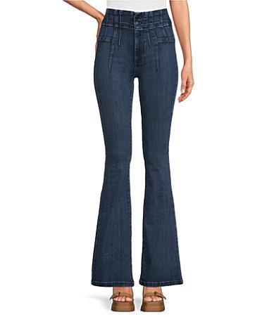 Free People Jayde High Rise Stretch Denim Flared Leg Denim Jeans Product Image