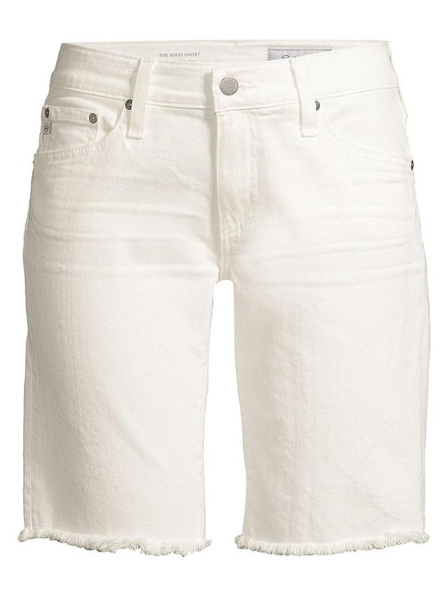 Womens Nikki Mid-Rise Relaxed Skinny Denim Shorts Product Image