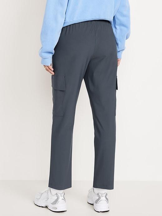 High-Waisted SleekTech Cargo Ankle Pants Product Image