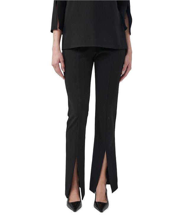 Trina Turk Carine Crepe Knit Flat Front Kick Flare Slit Hem Pant Product Image