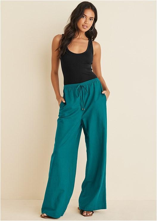 Cotton Linen Wide Leg Pants Product Image