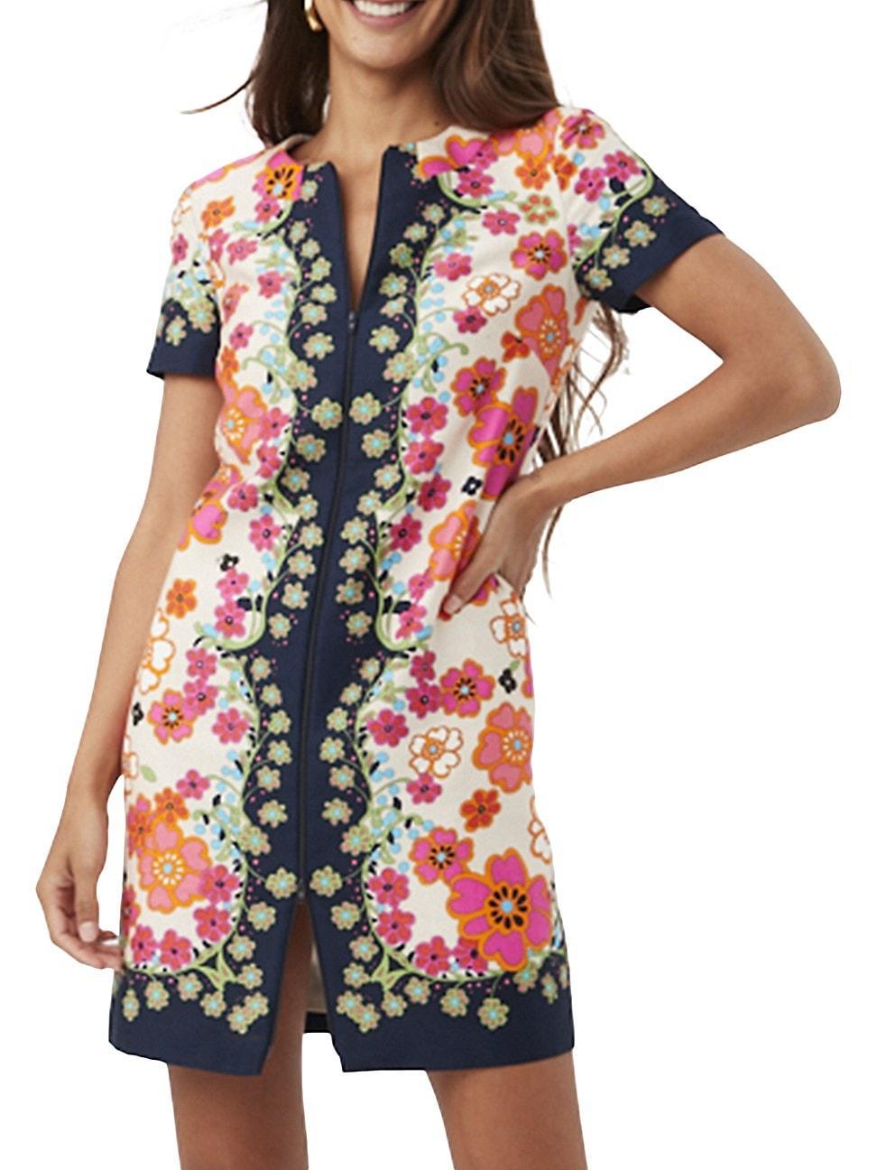 Womens Arboretum Floral Zip-Front Minidress Product Image