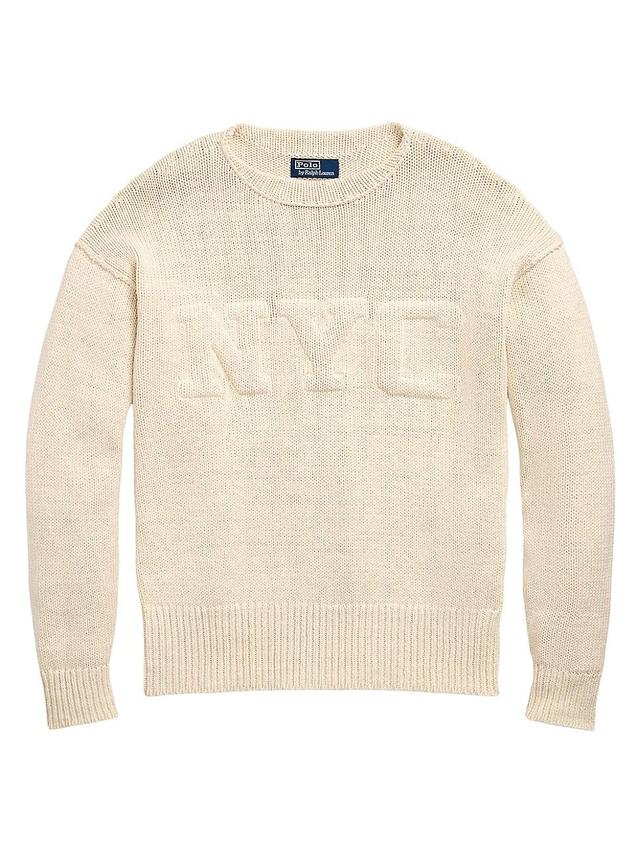 Mens NYC Cotton & Linen-Blend Sweater Product Image