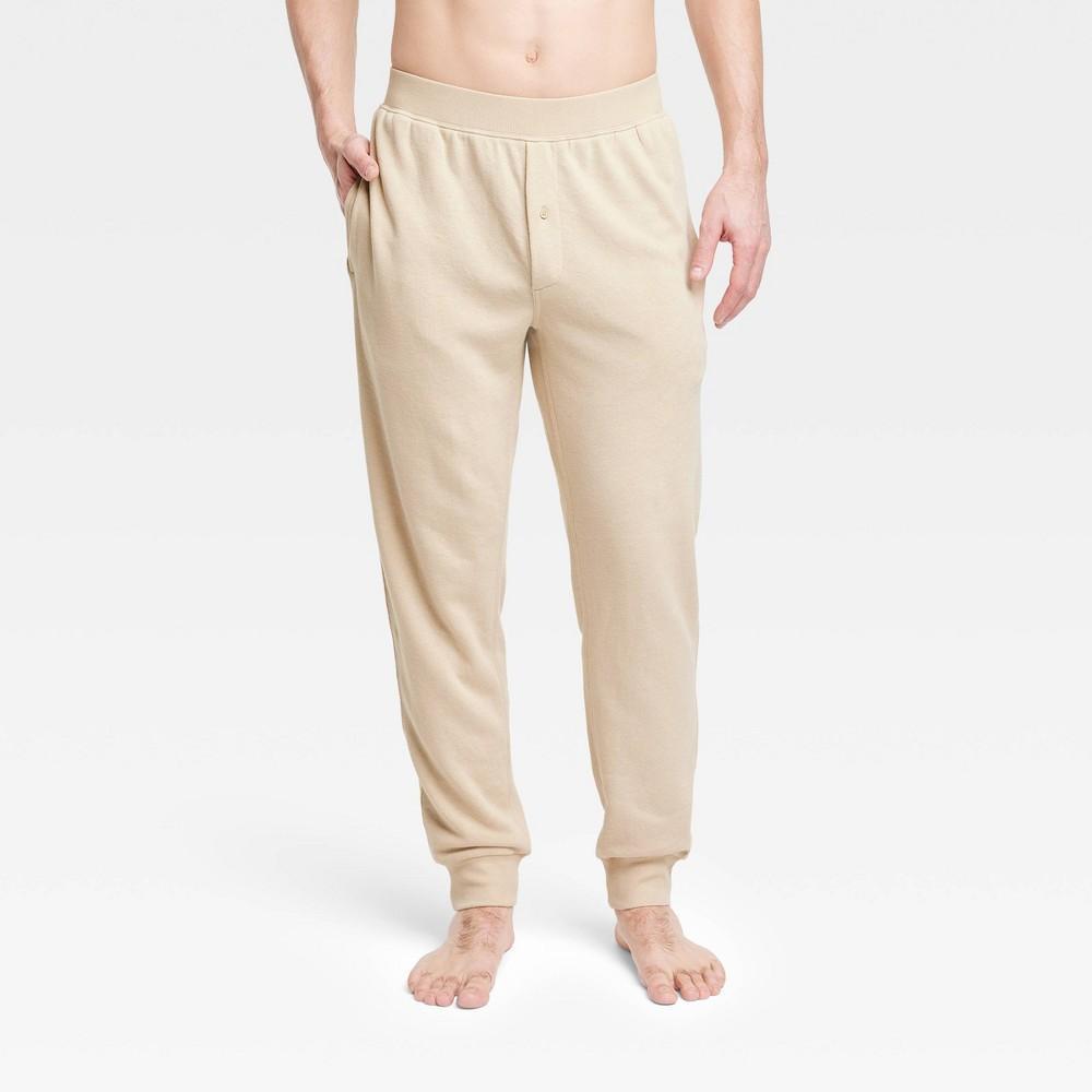 Mens Big & Tall Knit Jogger Pajama Pants - Goodfellow & Co Tan XXLT Product Image