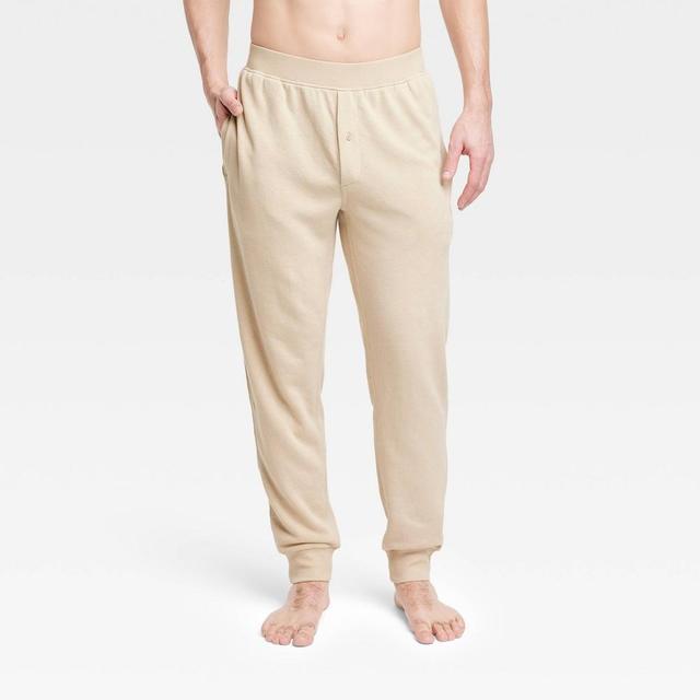 Mens Knit Jogger Pajama Pants - Goodfellow & Co Tan M Product Image