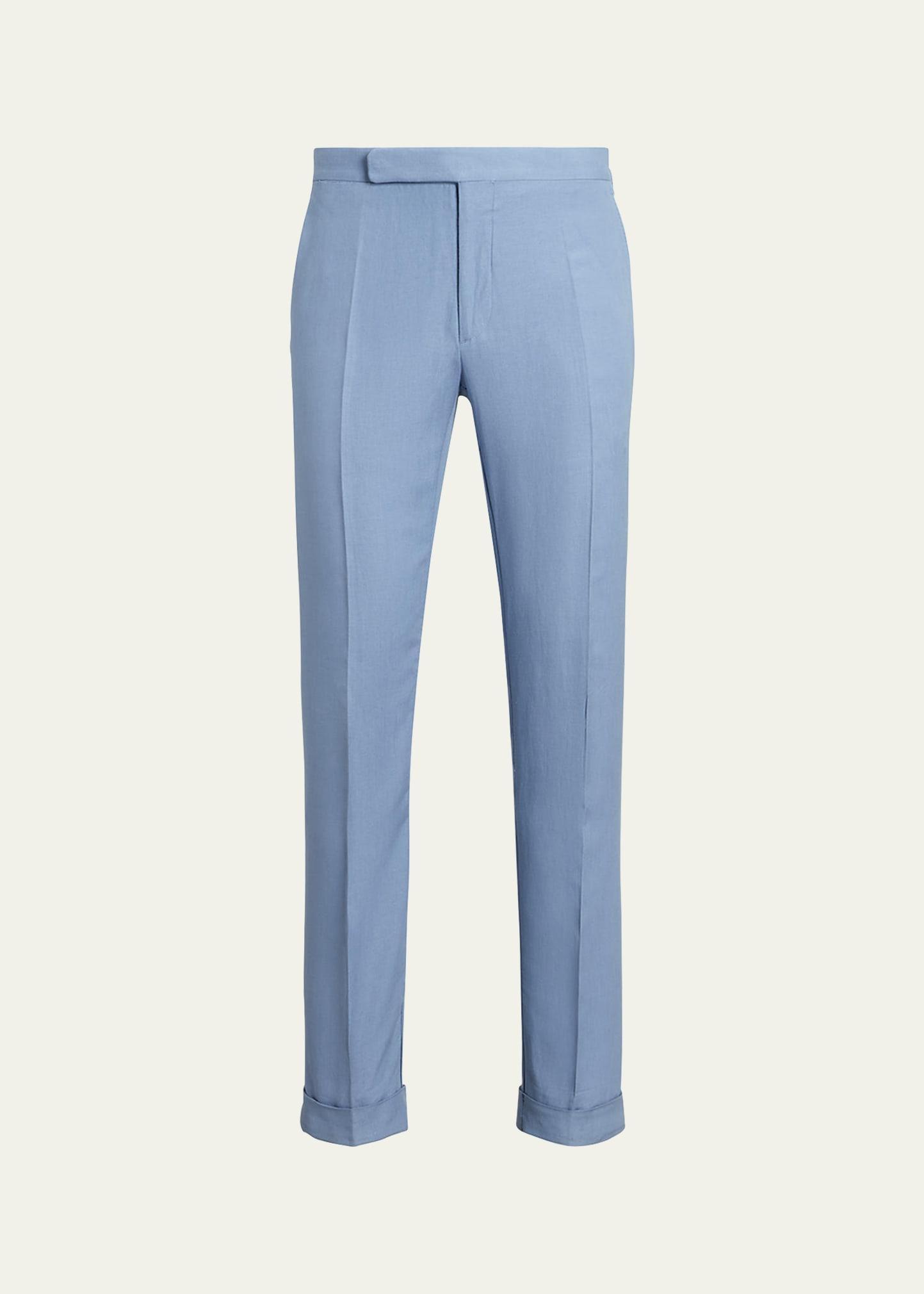 Mens Gregory Silk & Linen-Blend Trousers Product Image