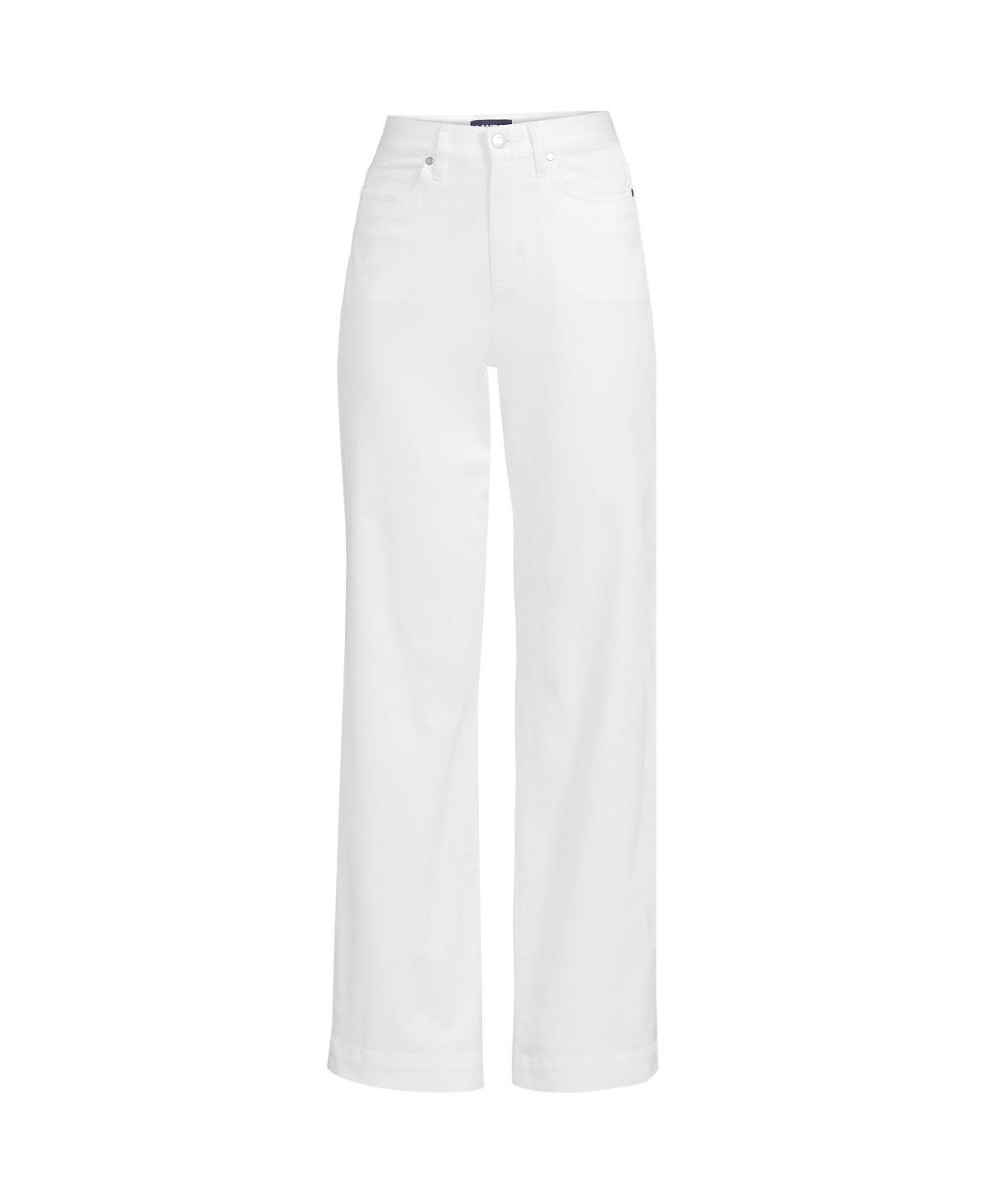 Womens Lands End High-Rise Wide Leg Chino Pants Product Image