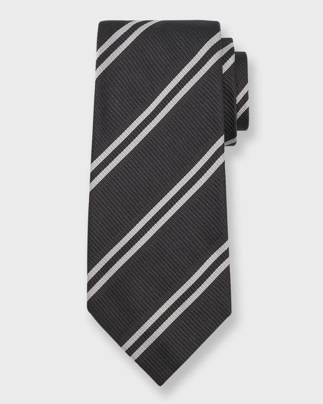 Mens Stripe Silk Tie Product Image