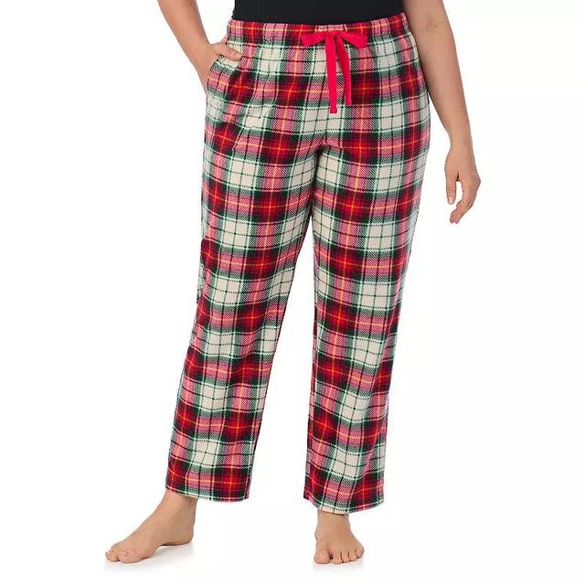 Plus Size Cuddl Duds Minky Fleece Open Leg Pajama Pants, Womens Product Image