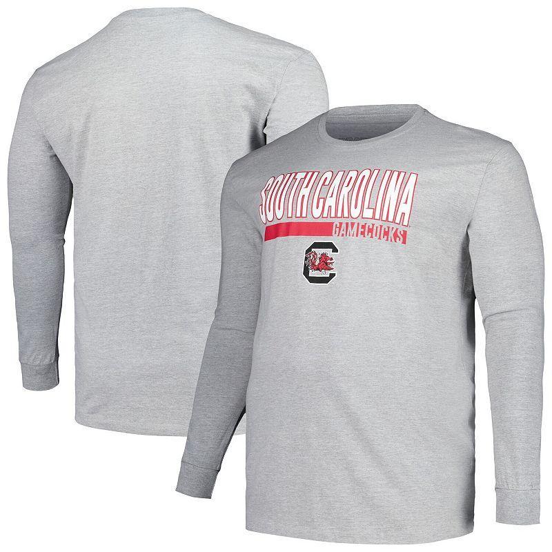 Mens Profile Heather Gray South Carolina Gamecocks Two-Hit Long Sleeve T-Shirt Product Image