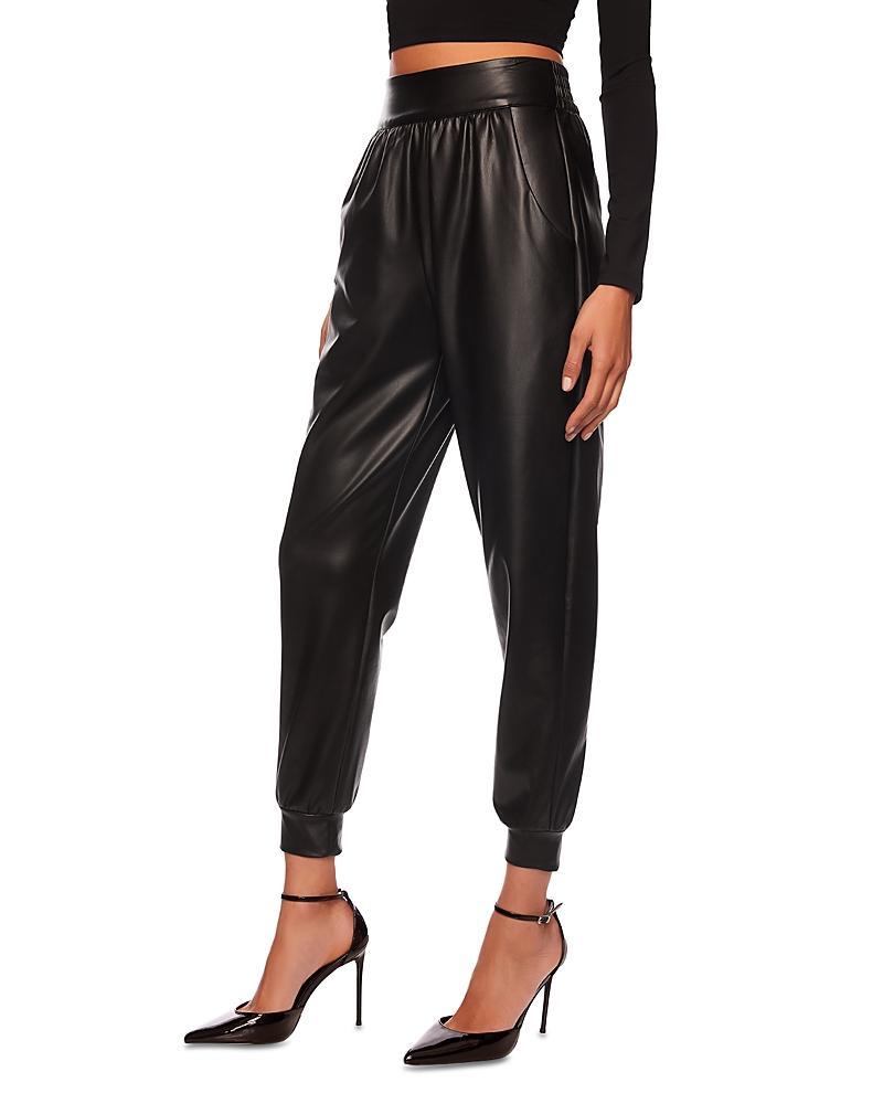 Womens Faux Leather Jogger Pants product image