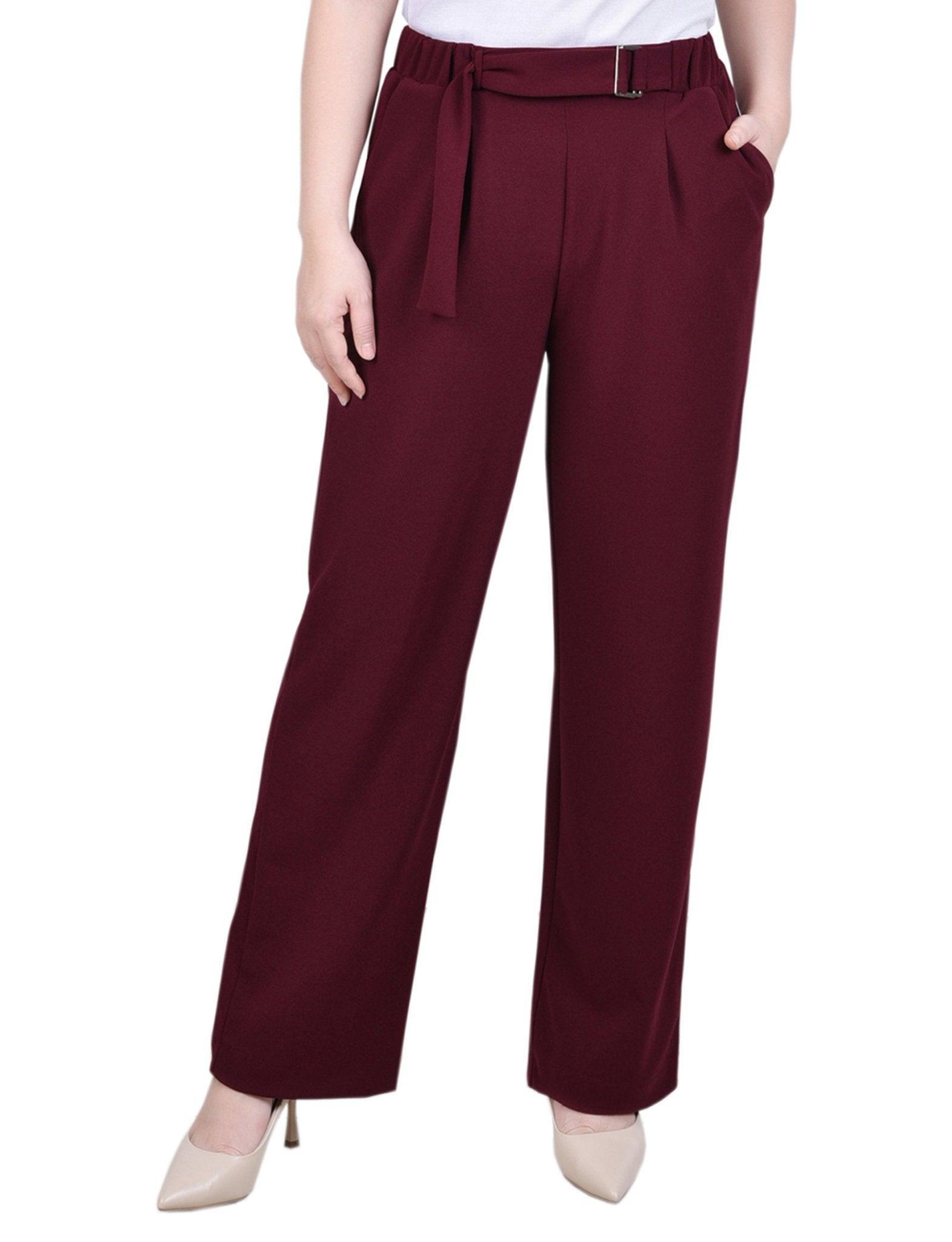 Belted Scuba Crepe Pants - Petite Product Image