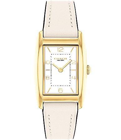 COACH Womens Reese Quartz Analog Chalk Leather Strap Watch Product Image