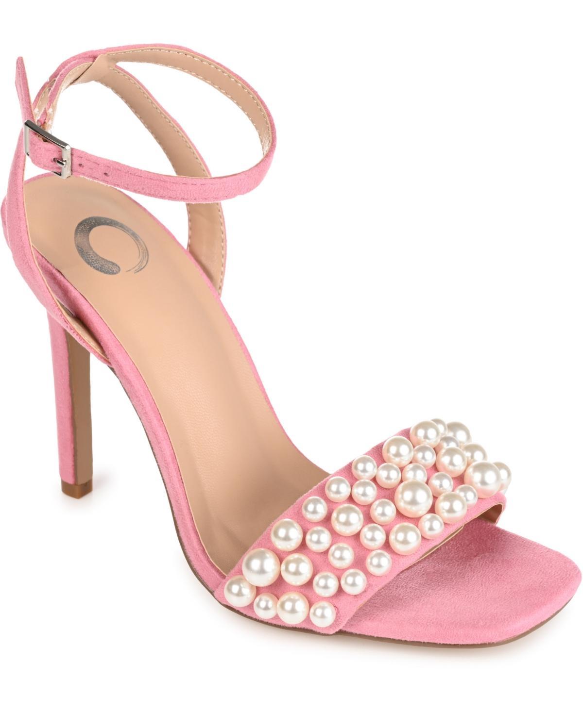 Journee Collection Womens Romey Pearl Embellished Stilleto Dress Sandals Product Image