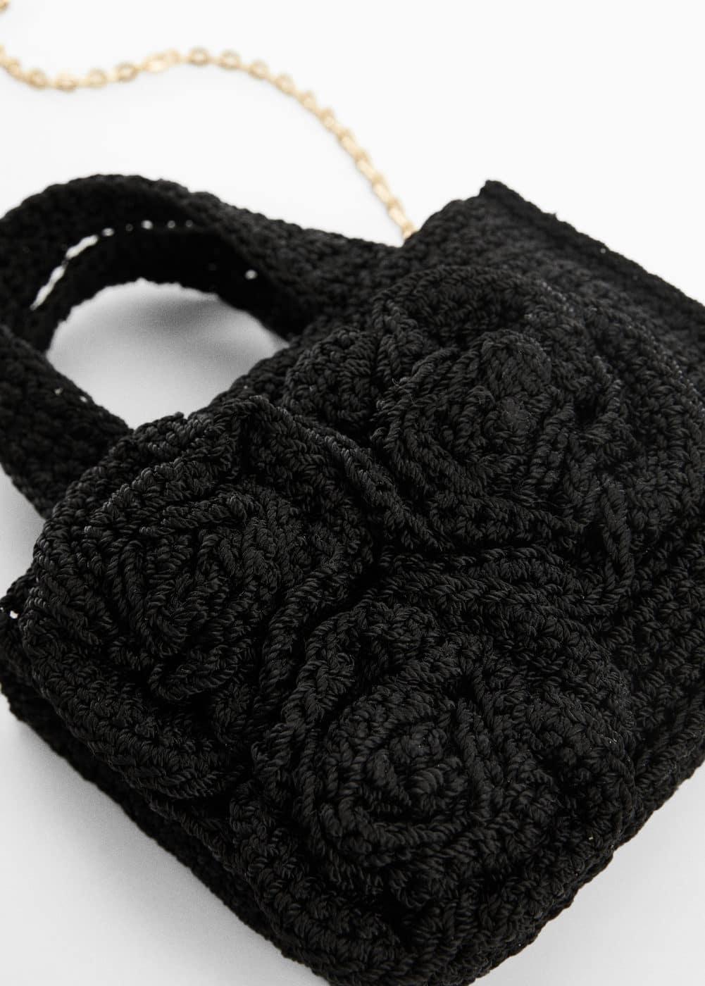 MANGO - Flowers crochet mini bag - One size - Women Product Image