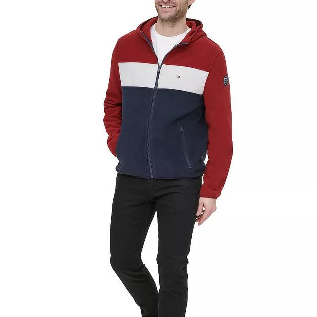 Mens Tommy Hilfiger Fleece Colorblock Hooded Jacket Product Image