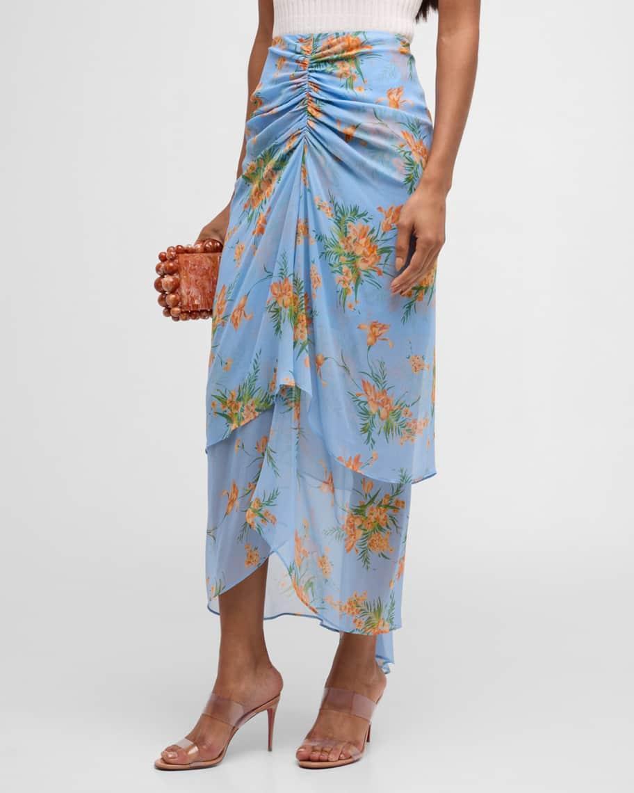 Sira Gathered Floral Skirt Product Image