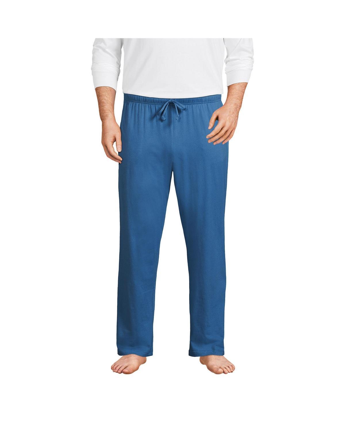 Big & Tall Lands End Knit Jersey Sleep Pants, Mens Dark Blue Product Image