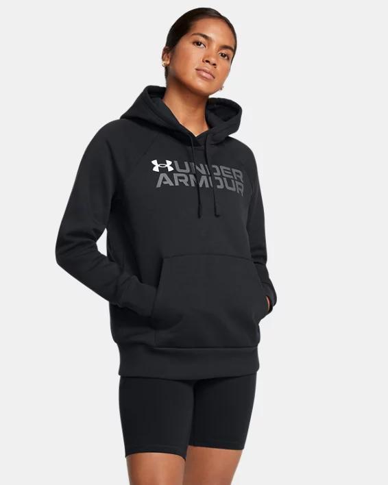 Womens UA Rival Fleece Wordmark Hoodie Product Image