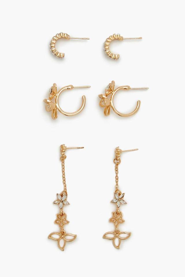 Flower Hoop & Drop Earring Set | Forever 21 Product Image