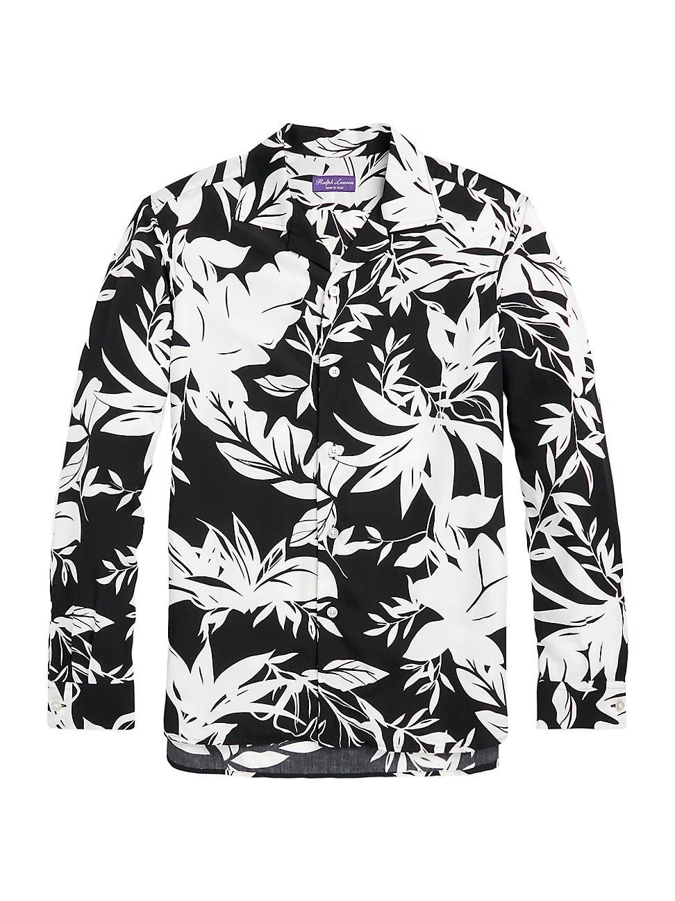 Mens Floral Long-Sleeve Camp Shirt Product Image