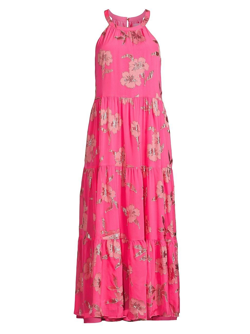 Womens Beccalyn Silk-Blend Floral Maxi Dress Product Image