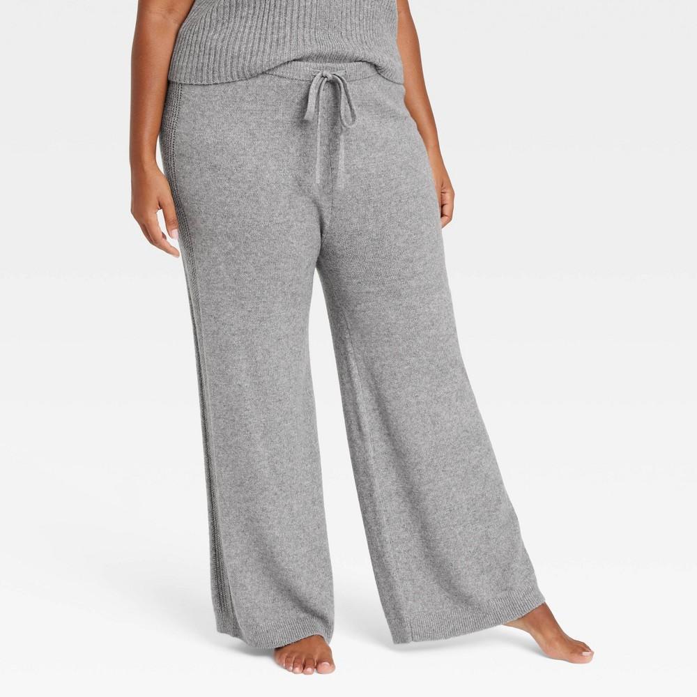 Womens Sweater Wide Leg Pajama Pants - Auden Heathered 2X Product Image