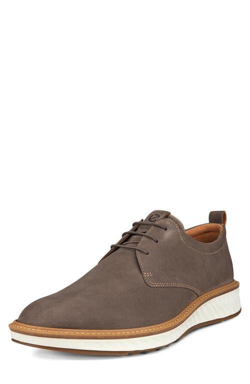 ECCO ST. 1 Hybrid Plain Toe Tie (Dark Clay Nubuck) Men's Lace Up Wing Tip Shoes Product Image