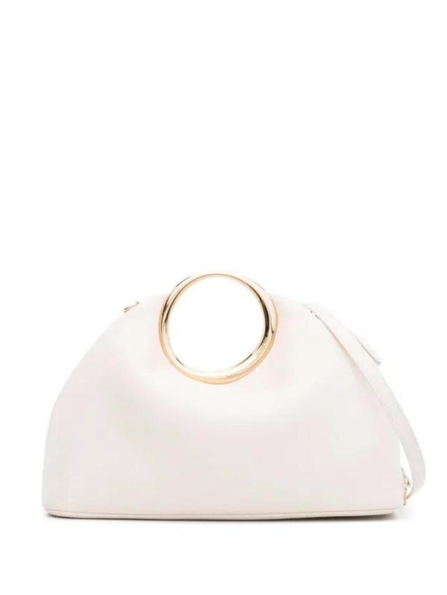 JACQUEMUS Le Calino Leather Tote Bag In White Product Image