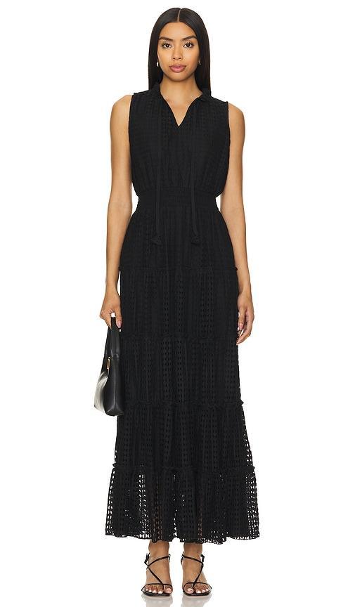 Tie Neck Tiered Maxi Dress Product Image