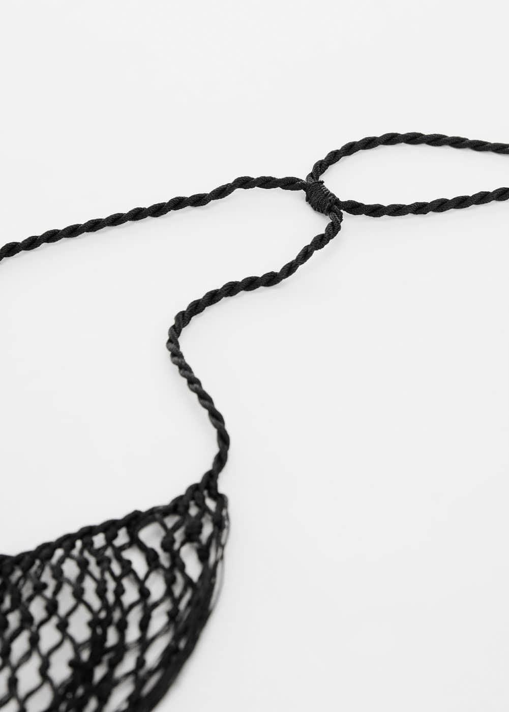 MANGO - Fringed net necklace - One size - Women Product Image