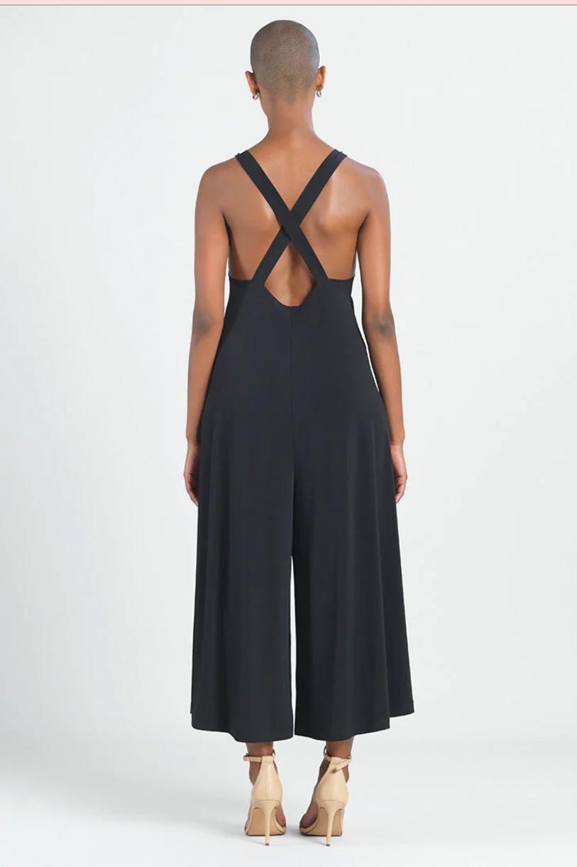 Cross Back Pull On Loose Flowing Soft Knit Jumpsuit Product Image