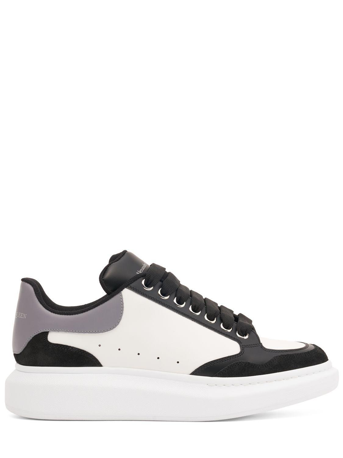 Oversized Trainer Leather Sneakers In Black,white Product Image