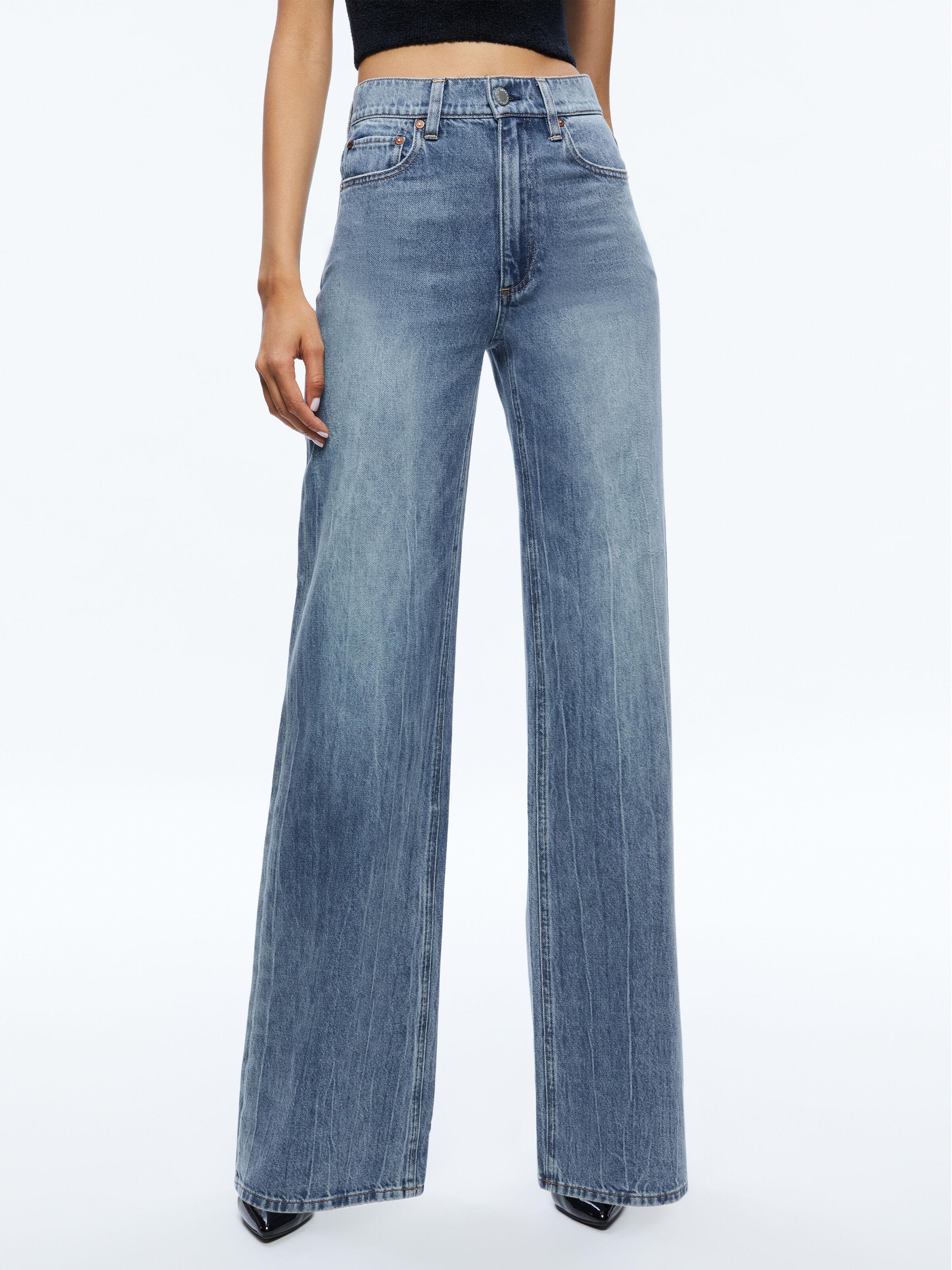 ALICE AND OLIVIA Weezy Full Length Jean In Sadie Lt Vintage Blue Product Image