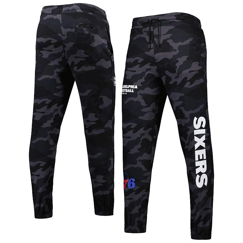 Mens New Era Black/Camo Philadelphia 76ers Tonal Joggers Product Image