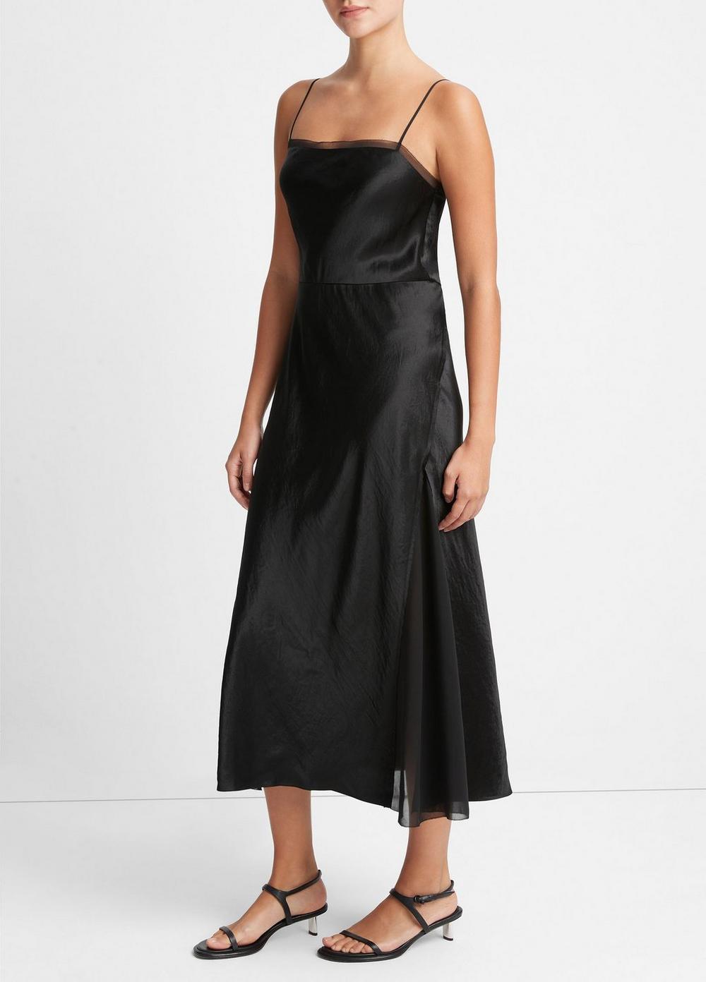 Sheer-Paneled Slip Dress Product Image